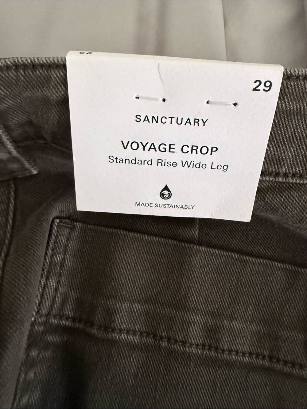 Sanctuary Voyage Crop Wide Leg Jeans - Taupe Brown